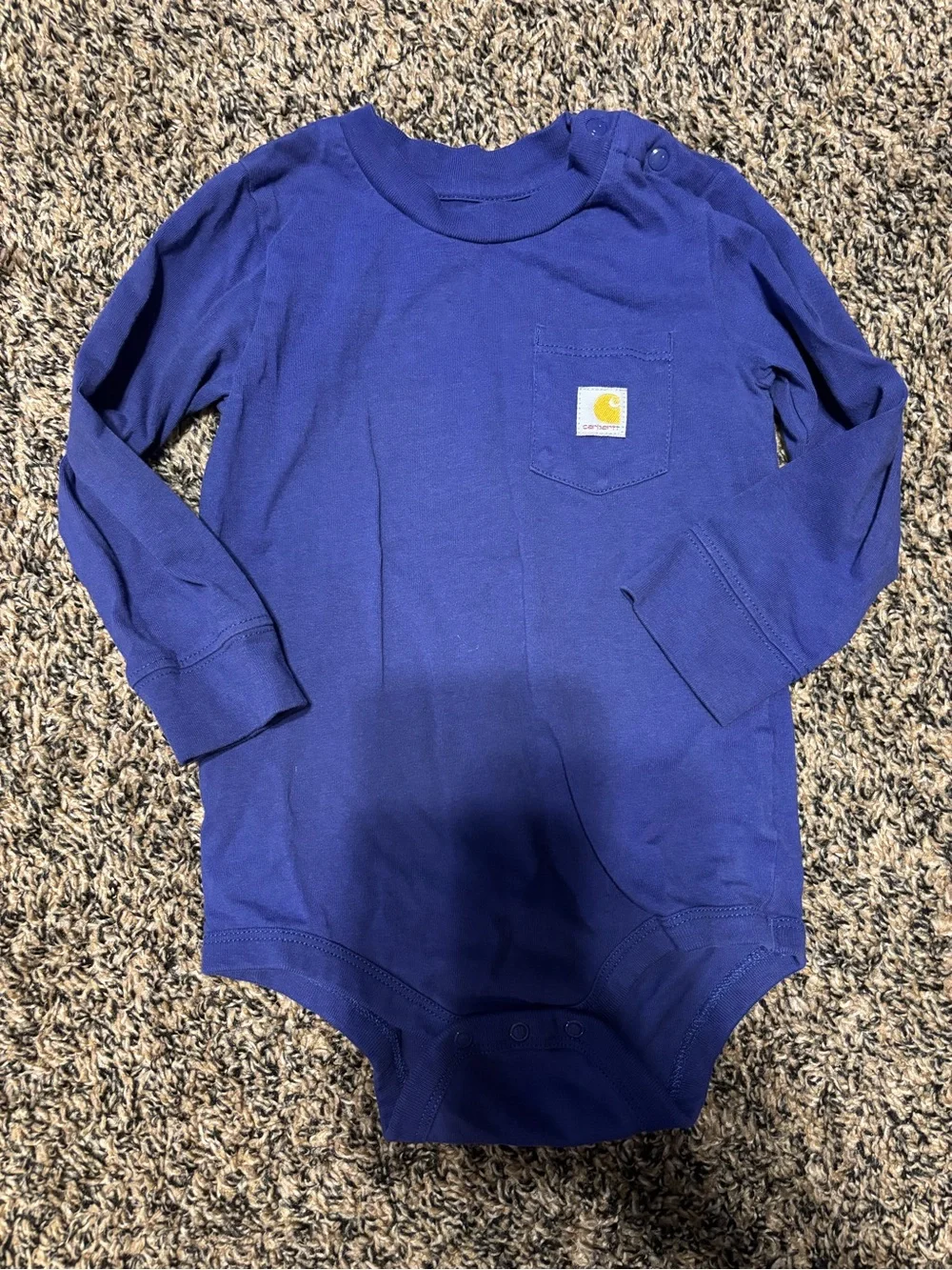 Carhartt Baby Long-Sleeve Pocket Bodysuit - Blue